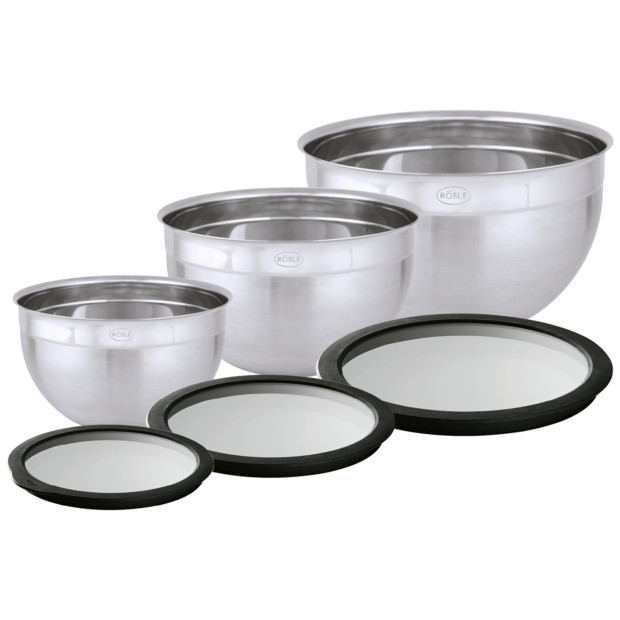 Schüssel-Set mit Frischhaltedeckeln 3-teilig