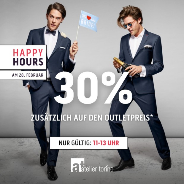 Atelier Torino 30% auf den Outletpreis - Happy Hours (A)