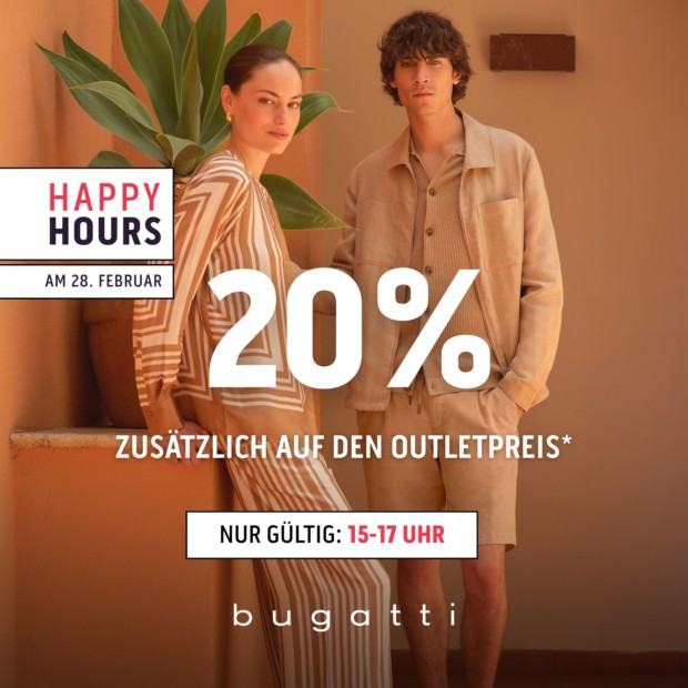 Bugatti 20% zusätzlich auf den Outletpreis - Happy Hours (A)