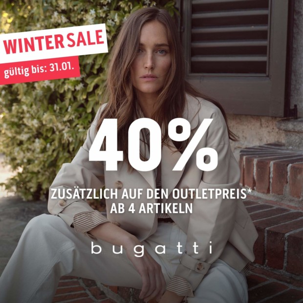 Bugatti 40% zusätzlich auf den Outletpreis ab 4 Artikeln WS 26 (A)