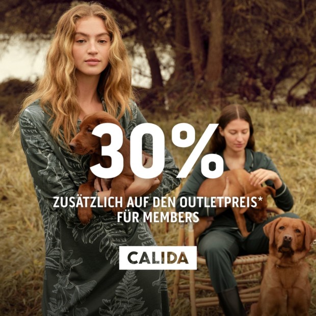 Calida 30% zusätzlich auf den Outletspreis für Members (A)