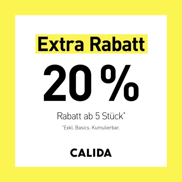 Calida 20% zusätzlich ab 5 Artikel - Summer Sale