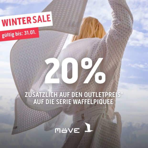 Möve 20% zusätzlich auf den Outletpreis auf die Serie Waffelpiquee