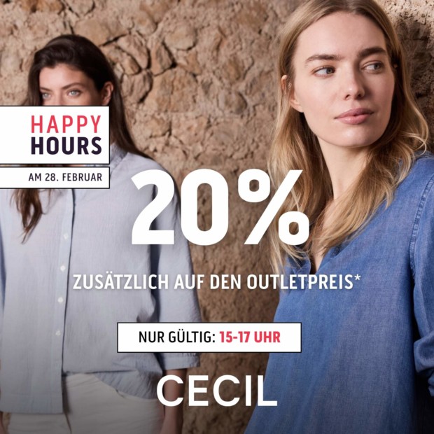 Cecil 20% zusätzlich auf den Outletpreis - Happy Hours (A)