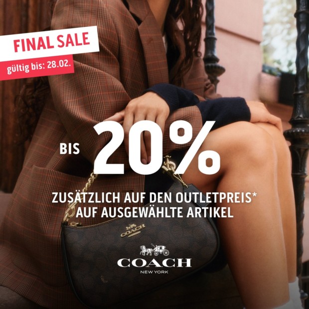 Coach 20% zusärtlich auf bereits reduzierte Artikel