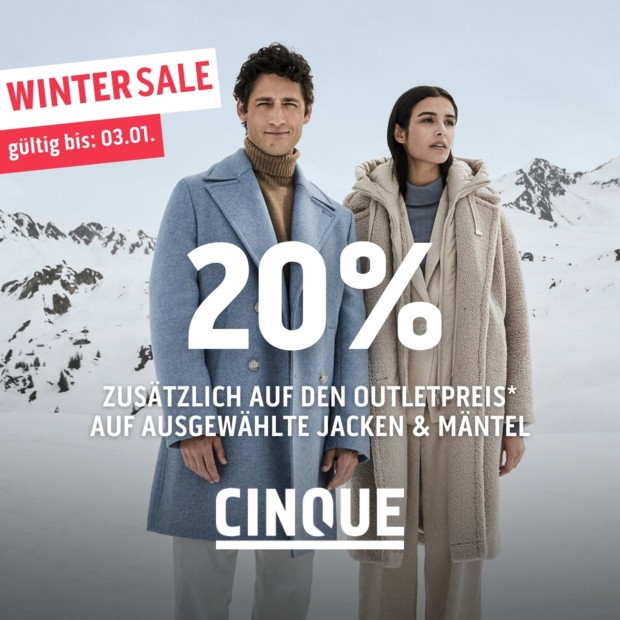 Cinque 20% auf ausgewählte Jacken und Mäntel (A) WS 26