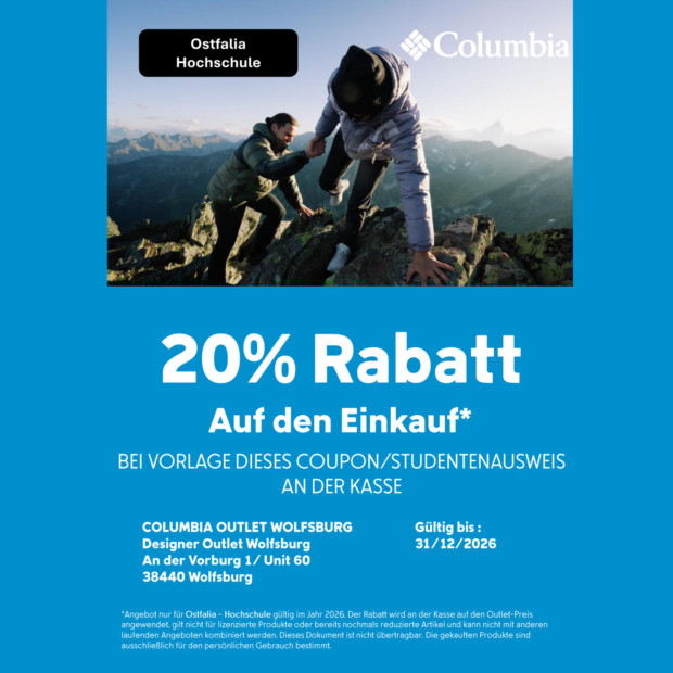 Columbia 20% für Ostfalia Studenten