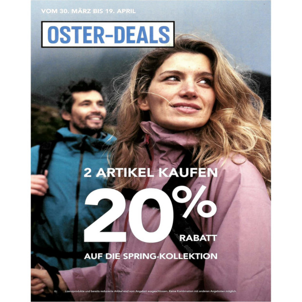Columbia 20% zusätzlich auf die Spring-Kollektion ab einem Kauf von 2 Artikeln