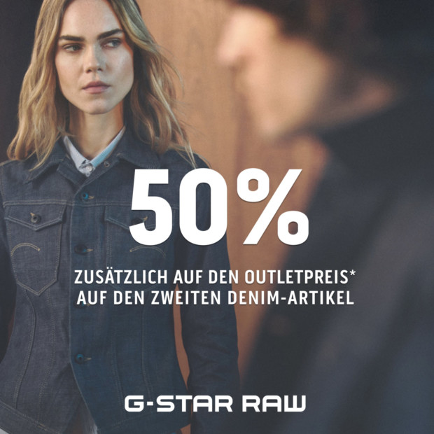 G-Star 50% zusätzlich auf den zweiten Denim Artikel - Denim Weeks 1-4