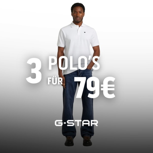 G Star Herren 3 Polo´s für 79€