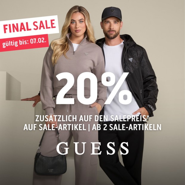 Guess 20% zusätzlich auf den Salepreis auf Sale-Artikel ab 2 Sale-Artikeln