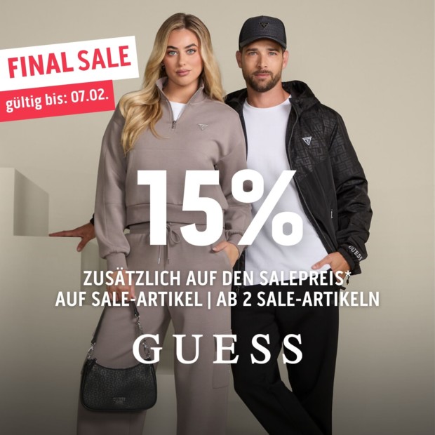 Guess 15% zusätzlich auf den Salepreis auf Sale-Artikel ab 2 Sale-Artikeln