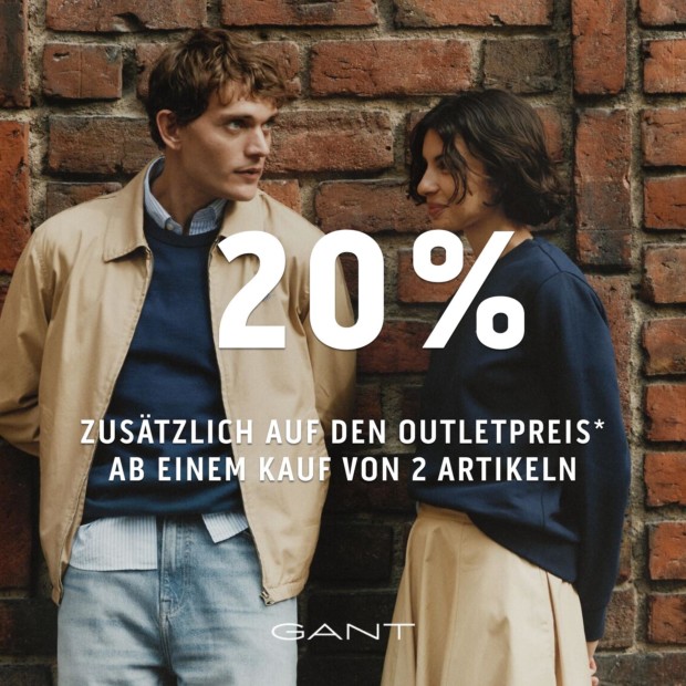 Gant 20% zusätzlich ab 2 Artikeln - Summer Sale