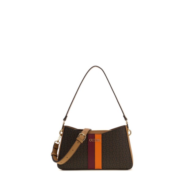 Schultertasche mit Logomuster