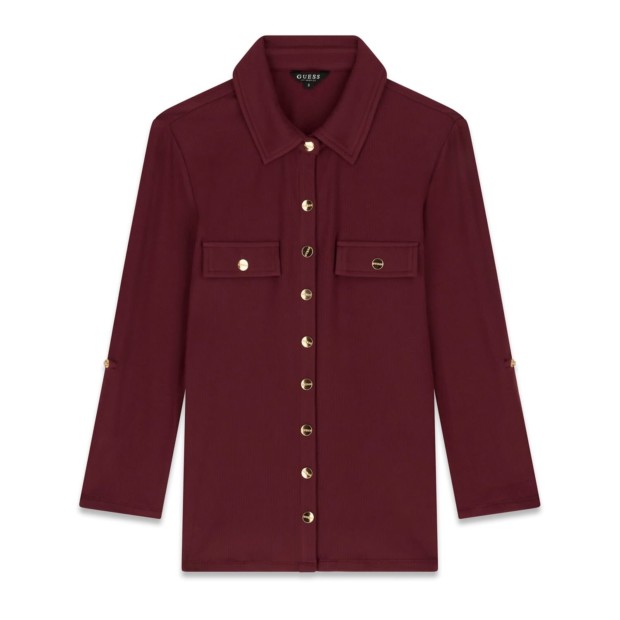Strick Jacke in Bordeauxrot