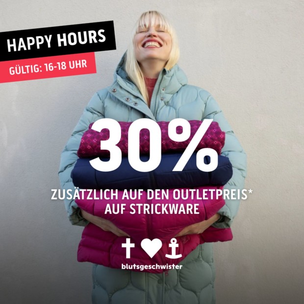 Blutsgeschwister 30% zusätzlich auf Strickware-Happy Hours (A)