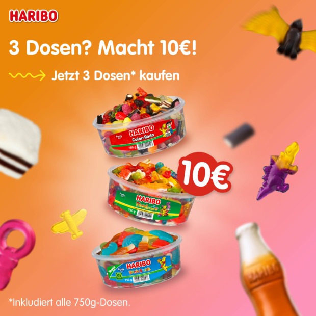 Haribo 3 Dosen für 10€ - VOS