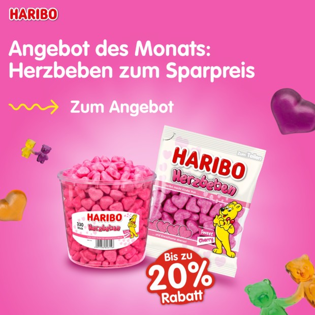 Haribo 20% zusätzlich auf Herzbeben Produkte