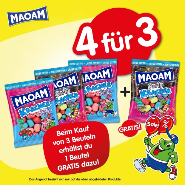 Haribo 4für3 Aktion auf Maoam