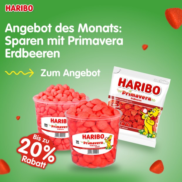 Haribo 20% auf Primavera Erdbeeren