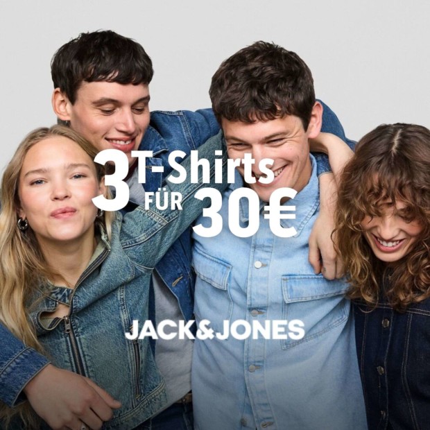 Jack & Jones 3 T-Shirts für 30€ (A)