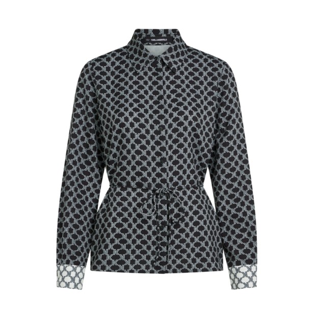 Monogram-Print Bluse