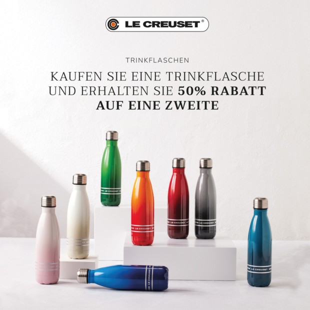Le Creuset 50% auf die UVP auf eine zweite Trinkflasche