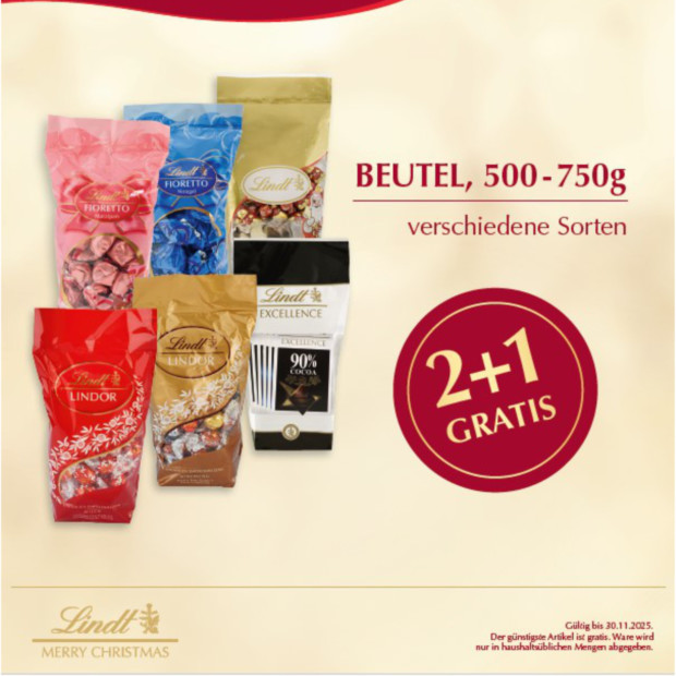 Lindt 2+1 Beutel Aktion