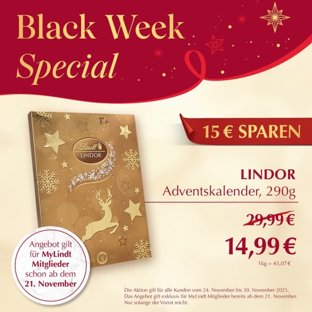 LINDOR Adventskalender, 290g