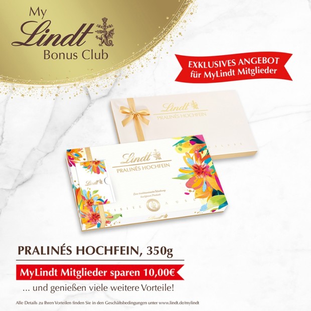 Lindt Pralines Hochfein, für MyLindt Mitglieder