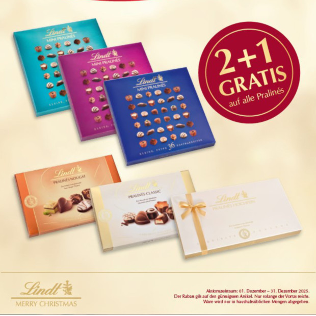 Lindt Pralinés Special: 2+1 Aktion
