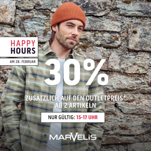 Marvelis 30% zusätzlich auf den Outletpreis ab 2 Artikeln - Happy Hours (A)