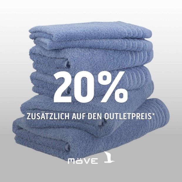 Möve 20 % Rabatt auf den Outletpreis auf das 6 tlg. Handtuch Set