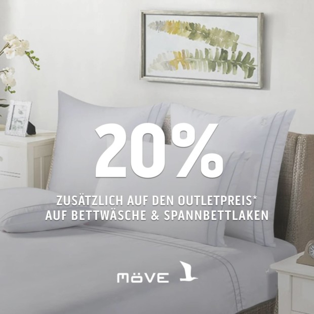 Möve 20% auf Bettwäsche und Spannbettlaken