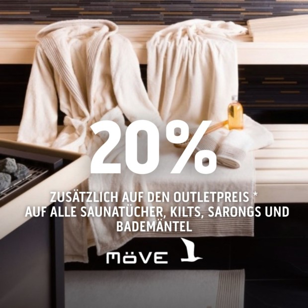 Möve 20% auf Saunatücher, Kilts, Sarongs und Bademäntel (A)
