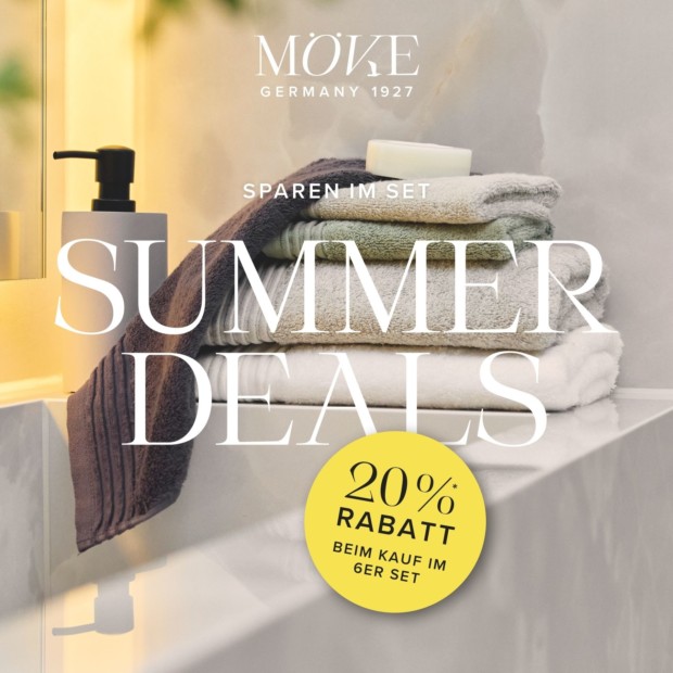 Möve 20% zusätzlich auf 6-tlg. Handtuchsets