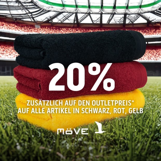 Möve 20% zusätzlich auf Artikel in schwarz rot oder gelb (A)
