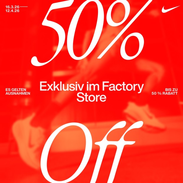 Nike bis zu 50% auf den Outletpreis