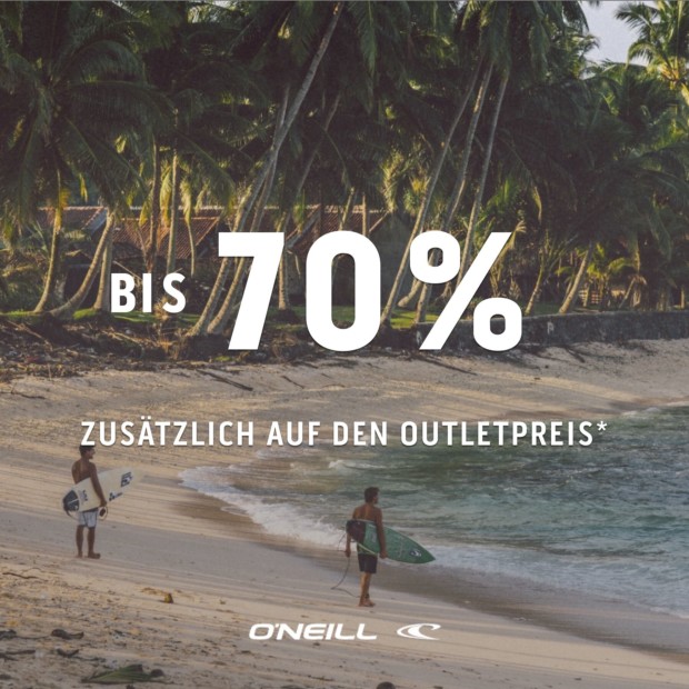 O`Neill bis zu 70% auf den Outletpreis - Summer Sale