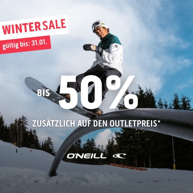 O'Neill bis zu 50% auf den Outletpreis WS26 (A)