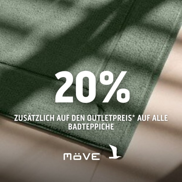 MÖVE 20% zusätzlich auf den Outletpreis auf Badteppiche