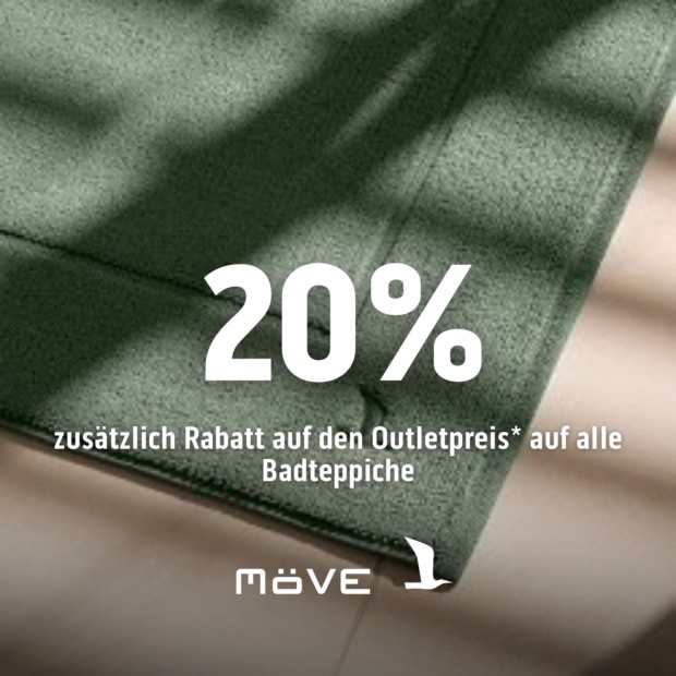 MÖVE 20% zusätzlich auf den Outletpreis auf Badteppiche