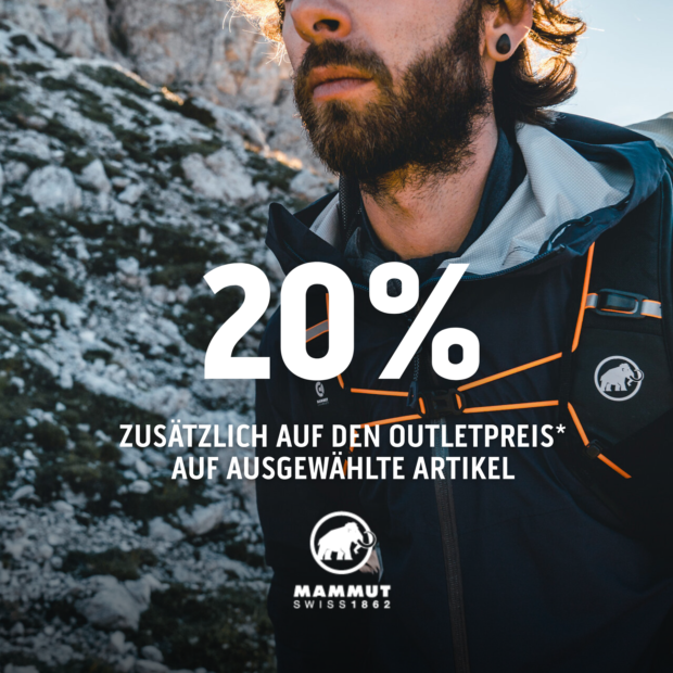 Mammut 20% zusätzlich auf den Outletpreis auf ausgewählte Artikel (A)