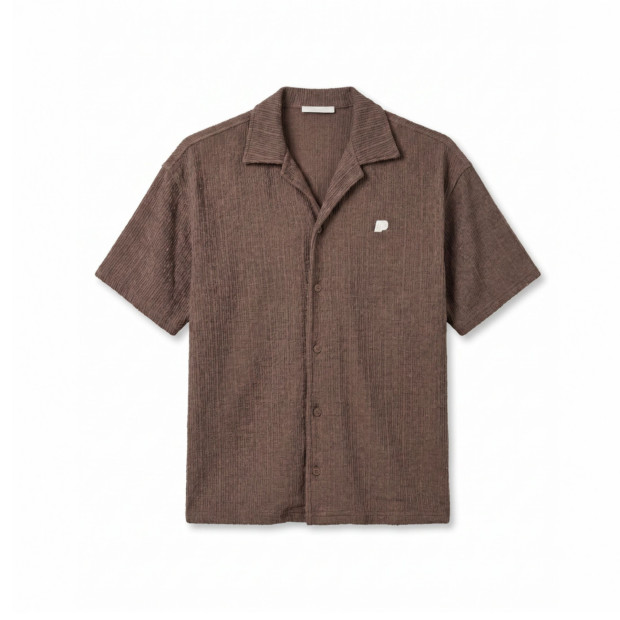 Libco Structured Knit Shirt Washed Cozy Brown