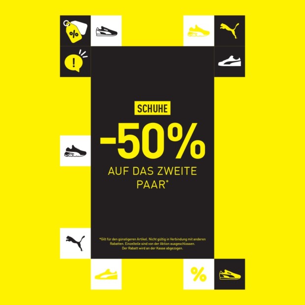 Puma 50% auf das zweite günstigere Paar
