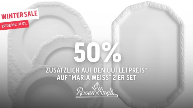 Rosenthal 50% auf Serie Maria weiß 2er Set - Winter Sale