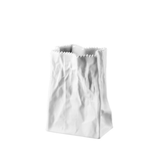 Tütenvase 14cm weiß matt