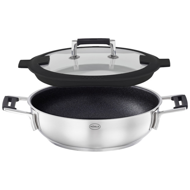 Servierpfanne Silence Pro in 24cm mit Antihaftversiegelung und Deckel