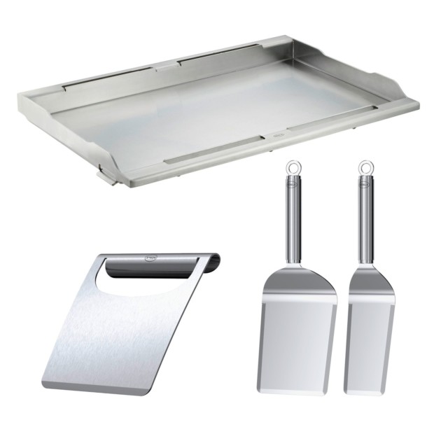 Edelstahl-Full-Size-Plancha inkl. Wender