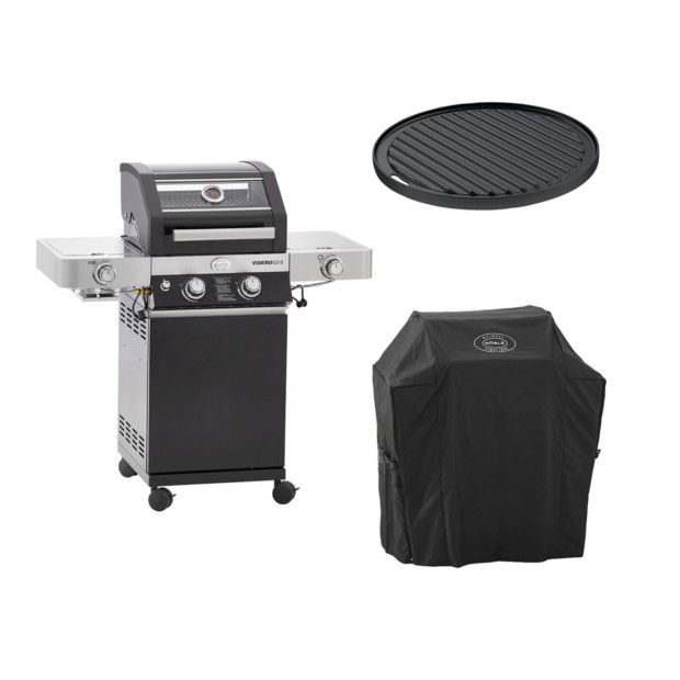 Gasgrill Station Videro G2-S inkl. Haube und Grillplatte